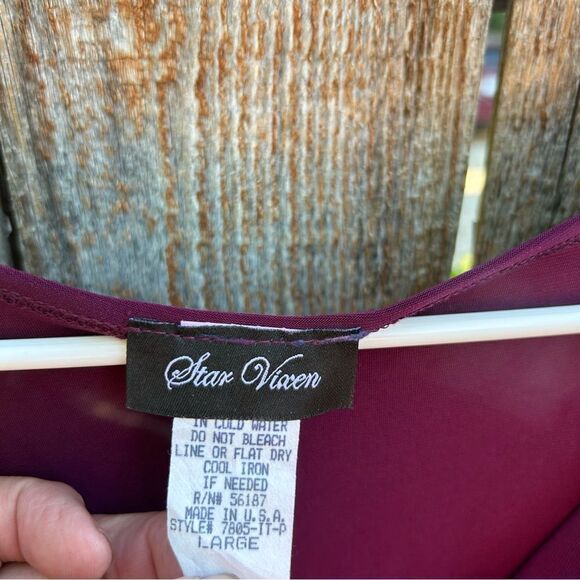 Star Vixen blouse short sleeve scoop flow neckline size large - Picture 6 of 7